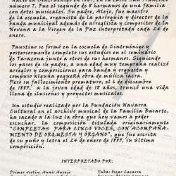 'Concierto de música Sacra', guión